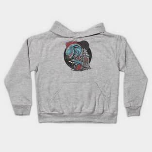 dinosaur punk raptor Kids Hoodie